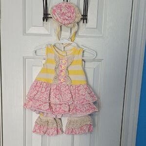 Charming Pink and Yellow Kids Matching Set